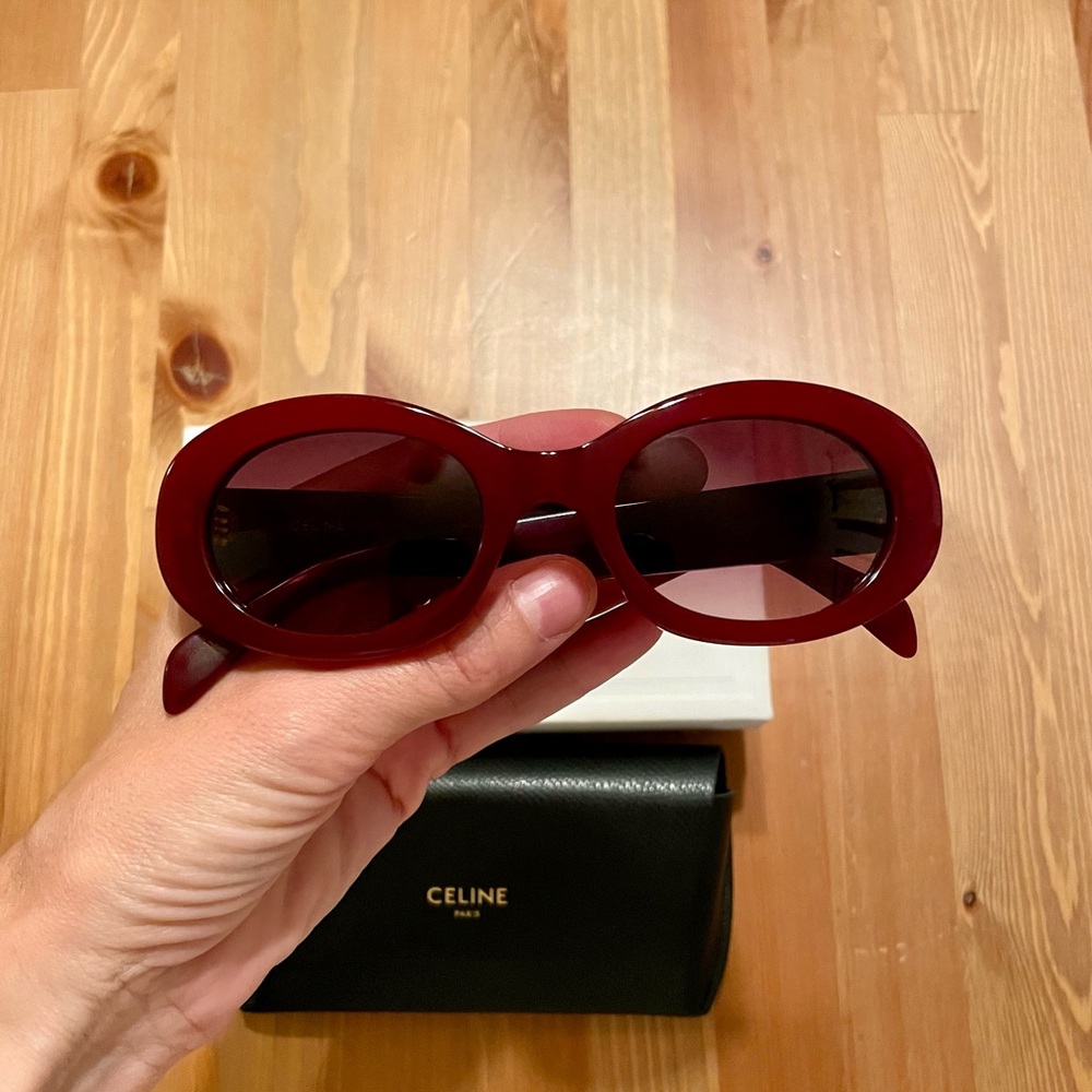 Celine Triomphe Oval Acetate Sunglasses - Picture 4 of 16